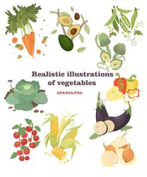 Digital clipart vegetables
