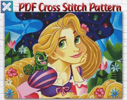 Rapunzel Cross Stitch Pattern / Disney Cross Stitch Pattern / Rapunzel Cross Stitch Chart / Princess Cross Stitch Chart