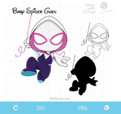 Baby Spidey Svg cut file, Ghost Spider Svg, Spider girl Svg Gwen Spider, Superhero birthday