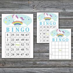 Unicorn bingo cards,Unicorn bingo game,Unicorn Printable bingo cards,60 Bingo Cards,INSTANT DOWNLOAD--379