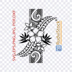 Polynesian flower tattoo. Tattoo Svg. Flowers Tribal Tattoo Polynesian Design