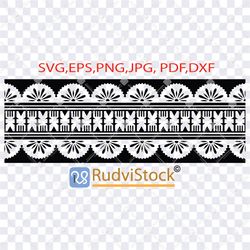 Tattoo svg, tribal svg,  digital download, Fijian Tribal Pattern Border.