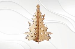 3D puzzle Christmas Tree, ready use laser cutting files. Glowforge svg file.