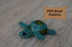 Beading pattern turtle. Easy beading tutorial. How to make beaded animal turtle.