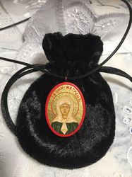 Saint Matrona of Moscow | Icon pendant | Icon necklace | Miniature icon | Catholic icon | Orthodox icon | Byzantine icon