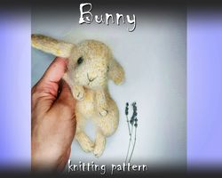 Bunny knitting pattern, toy knitting pattern, amigurumi hare pattern, rabbit knitting DIY, kids toy gift tutorial, guide