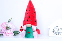 Watermelon Gnome Girl / Summer kitchen decor