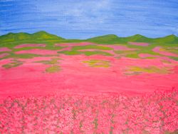 Rose-bay meadow 1 summer landscape oil painting