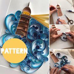 Quilled Lighthouse - Pattern to make by yourself - Template for quilling - Paper Art