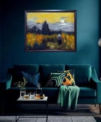 The magic of Van Gogh, Vincent Van Gogh, Original wool painting,Felt Painting,Wool Art Felted Landscape, felted,