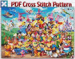Disney Cross Stitch Pattern / Mickey Mouse Cross Stitch Pattern / Cartoon Cross Stitch Pattern / Large Instant PDF