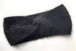 Black angora headband