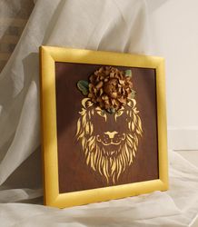 Lion painting, animal wall art, original home decor, animal lover gift