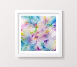 Abstract floral painting Original wall art Colorful watercolor Expressionist Modern art Bedroom Living room wall decor
