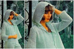 Digital | Vintage Crochet Pattern Hooded Jacket | Fashion 1970s | ENGLISH PDF TEMPLATE