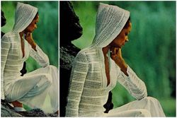 Digital | Vintage Crochet Pattern Hooded Pullover | Fashion 1970s | ENGLISH PDF TEMPLATE