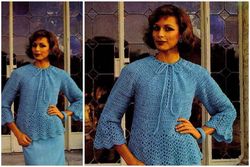 Digital | Vintage Crochet Pattern Scallop Border Blouse  | Fashion 1970s | ENGLISH PDF TEMPLATE