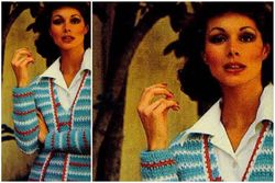 Digital | Vintage Crochet Pattern Striped Sweater Set  | Fashion 1970s | ENGLISH PDF TEMPLATE