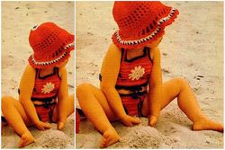 Digital | Vintage Crochet Pattern Tots Beach Set  | Fashion 1970s | ENGLISH PDF TEMPLATE