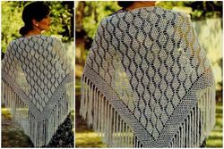 Digital | Vintage Crochet Pattern Cluster Stitch Shawl | Fashion 1970s | ENGLISH PDF TEMPLATE