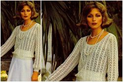 Digital | Vintage Crochet Pattern Evening Blouse | Fashion 1970s | ENGLISH PDF TEMPLATE