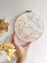Modern cross stitch pattern Female cross stitch PDF Abstract hoop art Hand embroidery pattern Woman legs