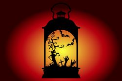 Silhouette Halloween lantern Party decoration