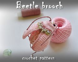 Beetle crochet pattern, amigurumi bug toy pattern, crochet DIY, crochet brooch tutorial, how to crochet bug guide