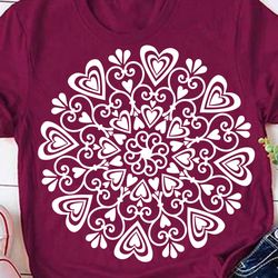 Mandala Hearts Love Valentines day Birthday gifts Craft design Personalized gift Digital downloads clipart Print