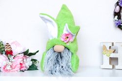 Easter Bunny gnome / Plush green bunny toy
