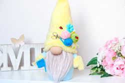 Gnome Knitter ,Knitting lovers gift , Scandinavian gnome , Unique gift for mom