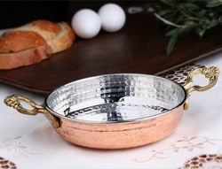 2pcs Copper pans, Traditional Copper Pans, Hammered Copper Pan, Copper pot, Sauce pan,Copper pan, Copper kitchen,Turkish