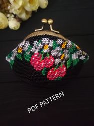 PDF Bead Crochet Pattern   Ladies' Wallet   Cute Purse with a bow for coins