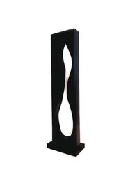 Tall dark wooden abstract sculpture "Filled Void". Modern sculpture 20,87/5,91/3.54 inch Best gift!