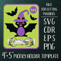 Bat Halloween Card | Money Holder Template