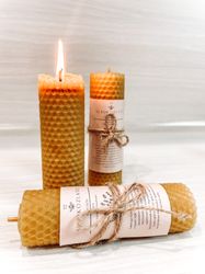 Herbal beeswax candles