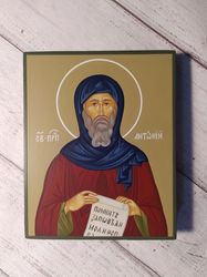 Saint Anthony | Hand-painted icon | Religious gift | Orthodox icon | Christian gift | Byzantine icon