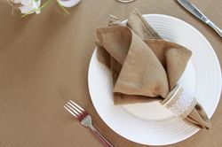 Brown linen napkins set / Cloth bridal shower napkins bulk / dinner napkins / Custom wedding table linens