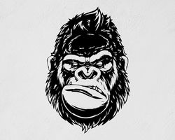 Angry Gorilla Face, A Wild Animal, Gorilla Head, Car Sticker Wall Sticker Vinyl Decal Mural Art Decor