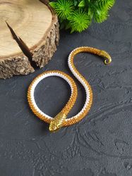White gold snake necklace, Snake choker, Serpent jewelry, Snake lover gift, Ouroboros necklace, Witch jewelry