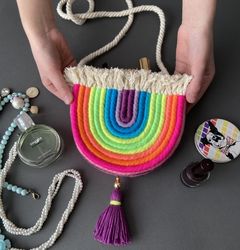 Funny bag Rainbow. Put your phone, lipstick, perfume in it and go to the party! Size 6"*6.5".