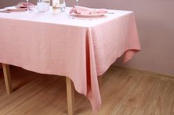 Pink linen tablecloth / Rectangle tablecloth / Small tablecloth / Square tablecloth / Fabric holiday tablecloth gift