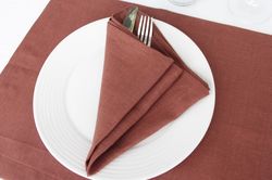 Terracotta linen napkins set / Cloth napkins / dinner napkins / bridal shower napkins bulk / Custom wedding table linens