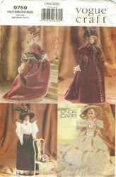 PDF Copy Vintage Sewing Pattern Vogue 9759 Historical Dress For Dolls 11 1/2 inch