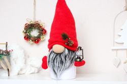 Christmas Gnome With Mini Christmas Lantern