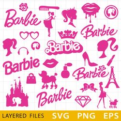 barbie bundle svg, barbie vector, barbie logo, barbie birthday, barbie print svg, barbie print svg, barbie digital downl