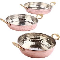 3pcs Copper pans, Traditional Copper Pans, Hammered Copper Pan, Copper pot, Sauce pan,Copper pan, Copper kitchen,Turkish