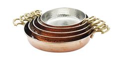 5 pieces Traditional Copper Pan, Frying Pan, Omelette Pan, Copper Pan, Handmade Pan, Kitchenware, Turkish Copper Pan, 14