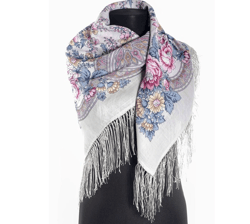 Authentic Pavlovo Posad  shawl - Kumusha, Size 89x89cm/36x36"