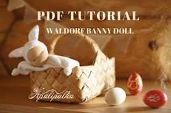 Waldorf doll pattern, Bunny pattern, Soft toy pattern